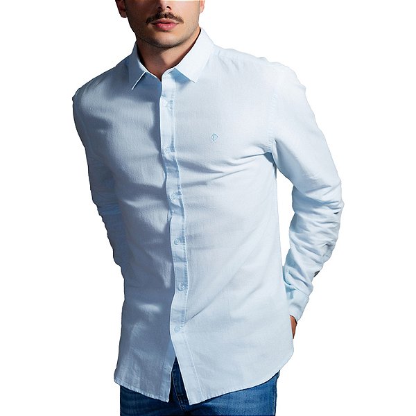 Camisa Forum Relax Linho Azul