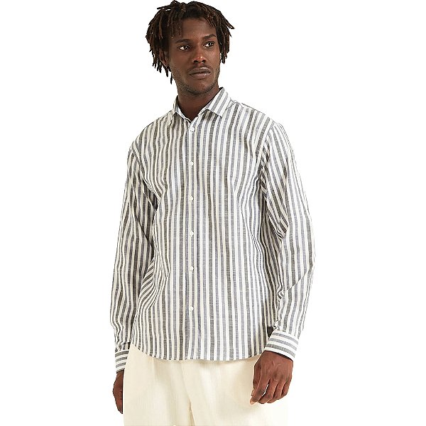 Camisa Linho Forum Relax V23 Bege Masculino