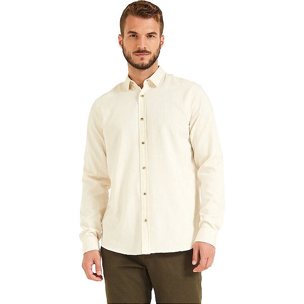 Camisa Linho Forum Relax V23 Off White Masculino