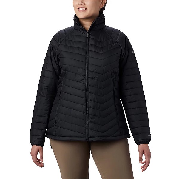 Jaqueta Columbia Powder Lite Plus Size Preto Feminino