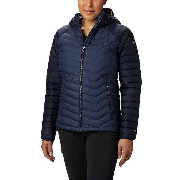 Jaqueta Columbia Powder Lite Hooded Azul Marinho Feminina