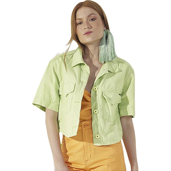 Jaqueta Sarja Colcci Comfort P23 Verde Feminino