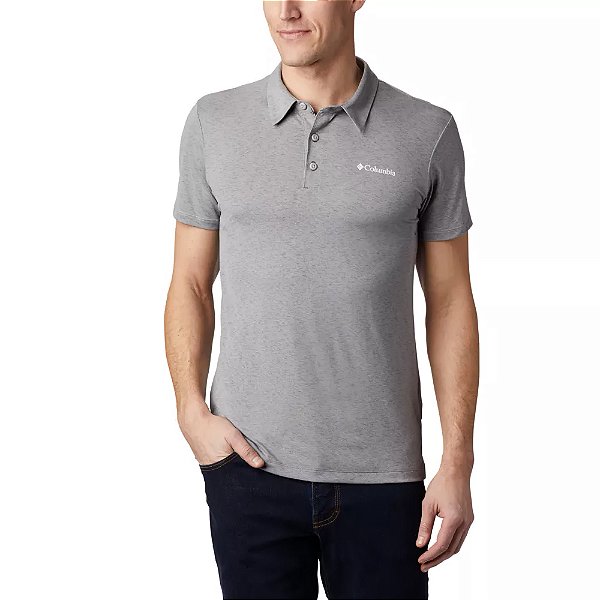 Camisa Polo Columbia Triple Canyon Cinza Masculino