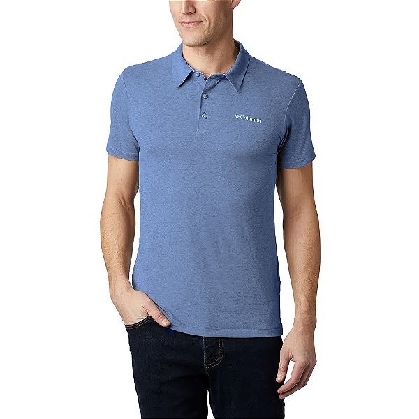 Camisa Polo Columbia MC Triple Canyon Azul Masculino