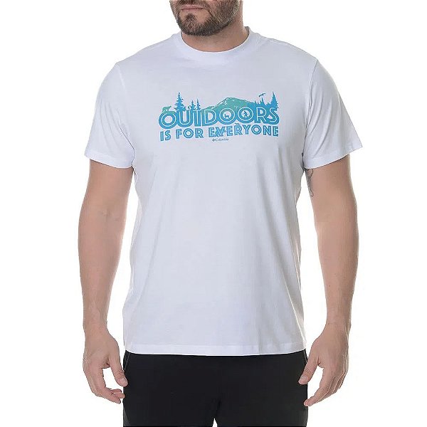 Camiseta Columbia All For Outdoors Branco Masculino