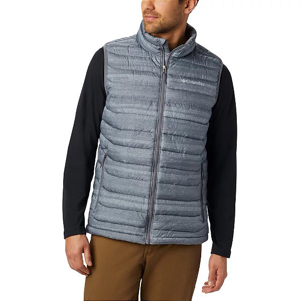 Colete Columbia Powder Lite Cinza Masculina