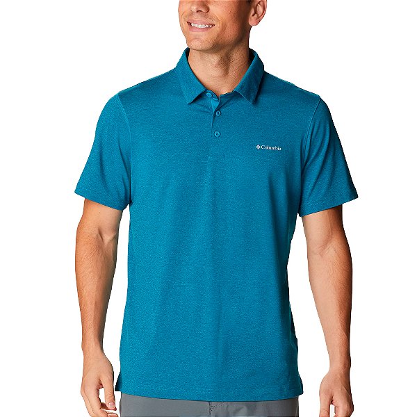 Camisa Polo Columbia Tech Trail Azul Masculino