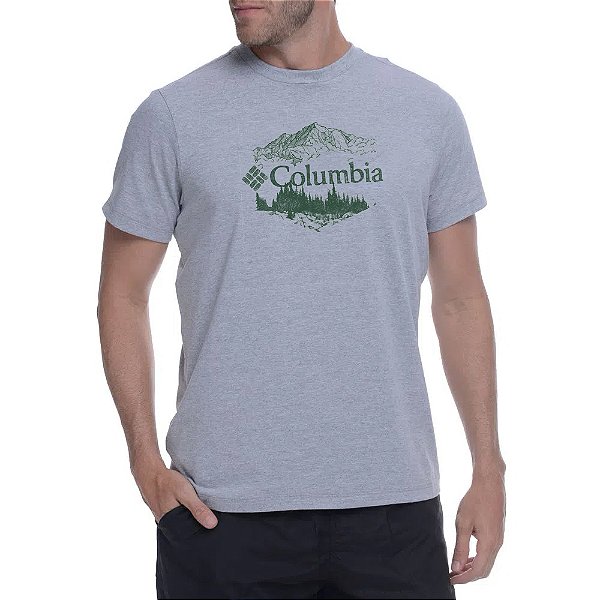 Camiseta Columbia Triblend Tee Verbage Cinza Masculino