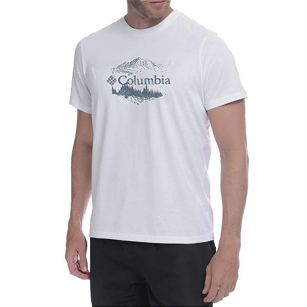 Camiseta Columbia Triblend Tee Verbage Branco Masculino
