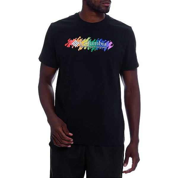 Camiseta Columbia Squiggle Pride Preto Masculino