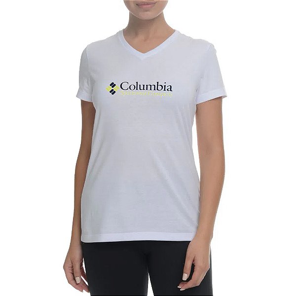 Camiseta Columbia Brand Retro Branco Feminino