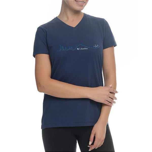 Camiseta Columbia South Rim Bicycle Marinho Feminino