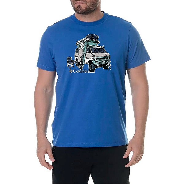 Camiseta Columbia H2O Fanatic Azul Masculino