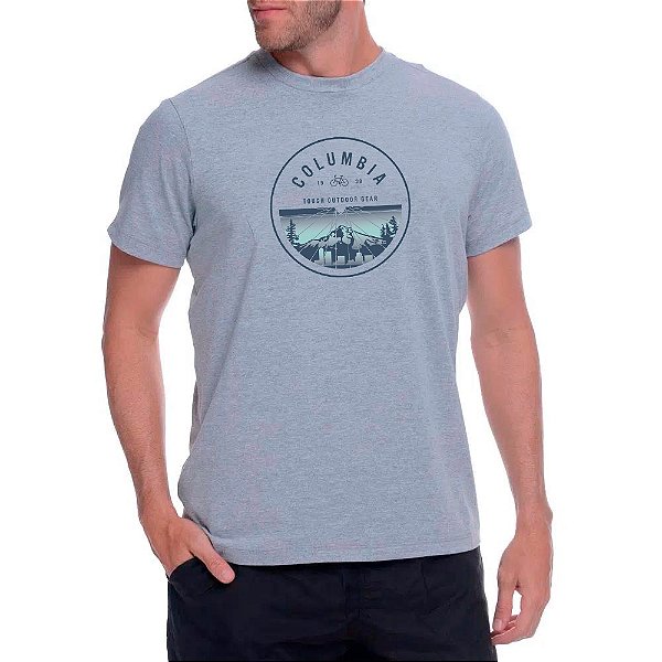 Camiseta Columbia Cycling Gear Cinza Masculino