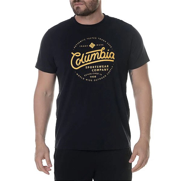 Camiseta Columbia Round Bound Preto Masculino