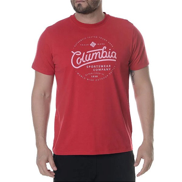 Camiseta Columbia Round Bound Vermelho Masculino