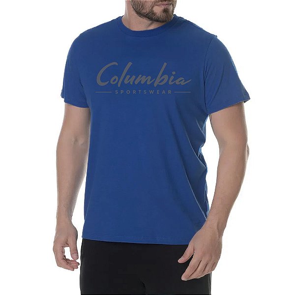 Camiseta Columbia Brushed Brand Azul Masculino