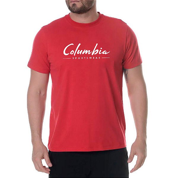 Camiseta Columbia Brushed Brand Vermelho Masculino