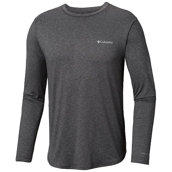 Camiseta Columbia Tech Trail Manga Longa - Chumbo