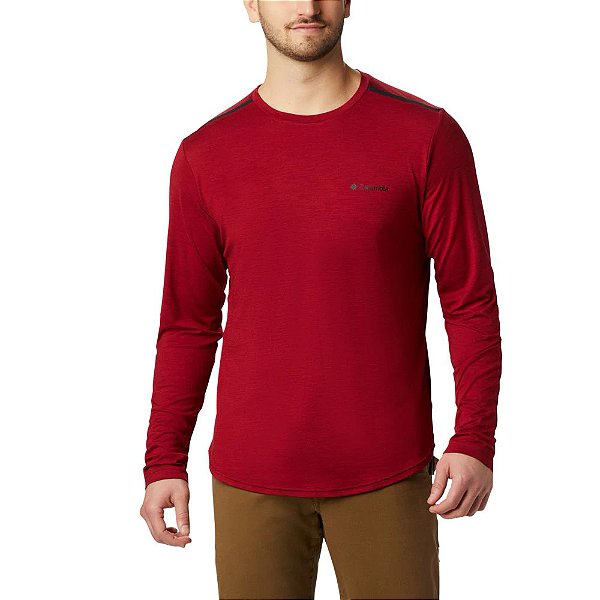 Camiseta Columbia Tech Trail Manga Longa - Vermelho