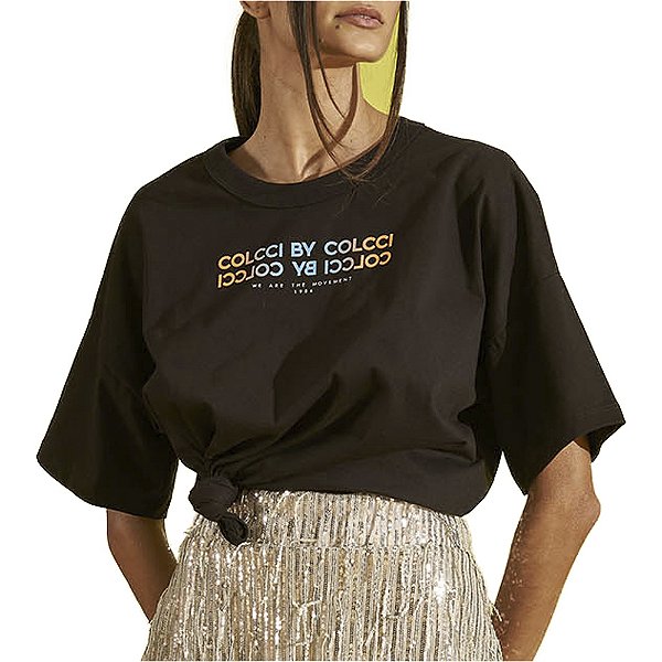 Camiseta Colcci Luiza Preto Feminino