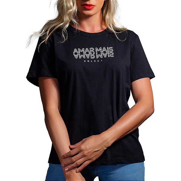 Camiseta Colcci Love Preto Feminino