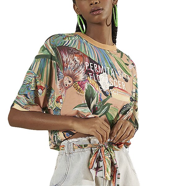 Camiseta Estampada Colcci Luiza Laranja Feminino