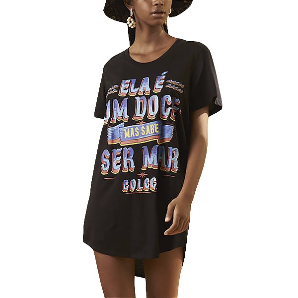 Camiseta Colcci Loose Preto Feminino
