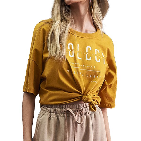 Camiseta Colcci Luiza Amarelo Feminino
