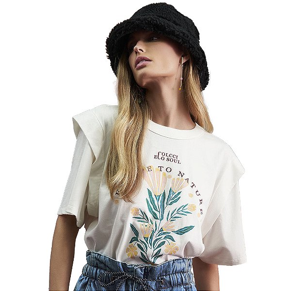 Camiseta Colcci Comfort Off White Feminino