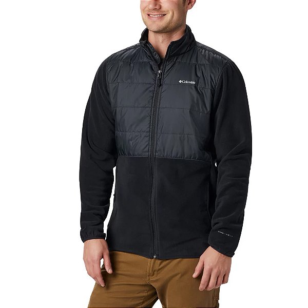 Jaqueta Columbia Basin Butte Fleece Full Zip Preta Masculina