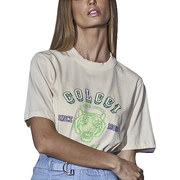 Camiseta Estampada Colcci Boy Bege Feminino