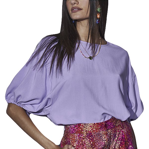 Camiseta Colcci Loose Lilás Feminino