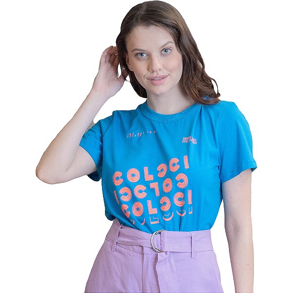 Camiseta Colcci Comfort Azul Feminino