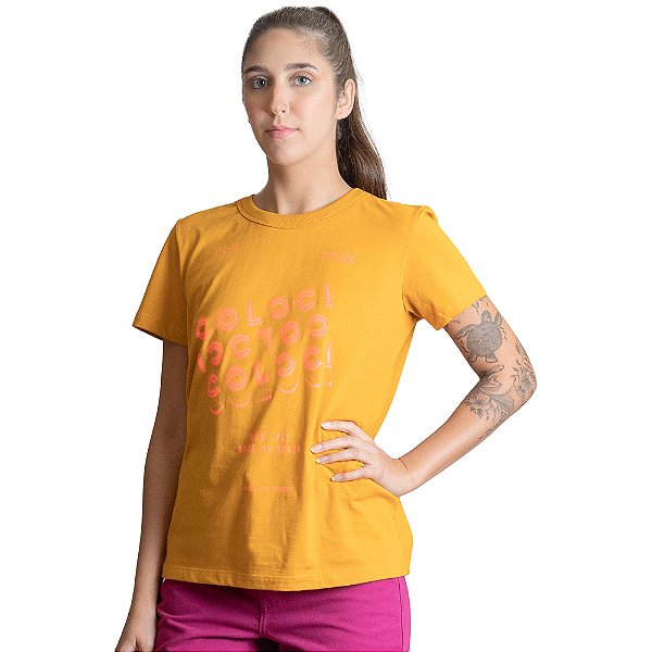 Camiseta Colcci Comfort Amarelo Feminino