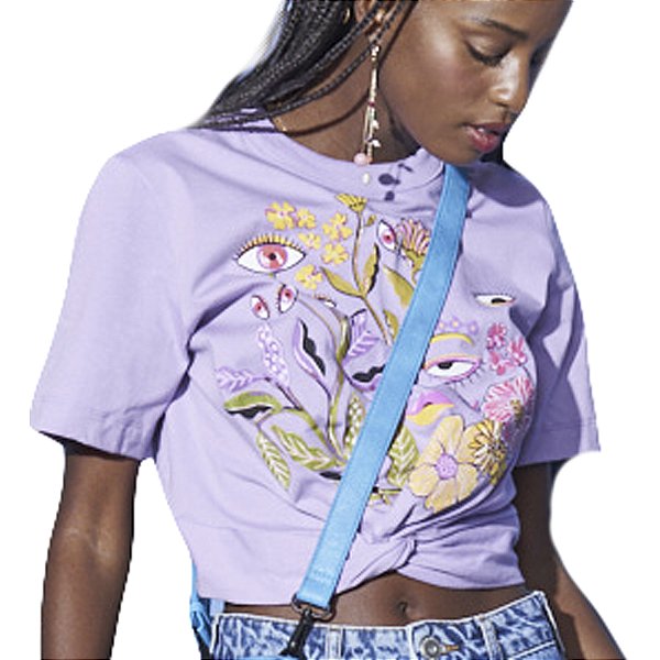 Camiseta Estampada Colcci Loose Lilas Feminino