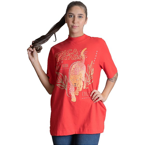 Camiseta Estampada Colcci Vermelho Feminino