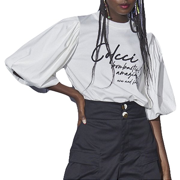 Camiseta Colcci Joana Off Shell Feminino