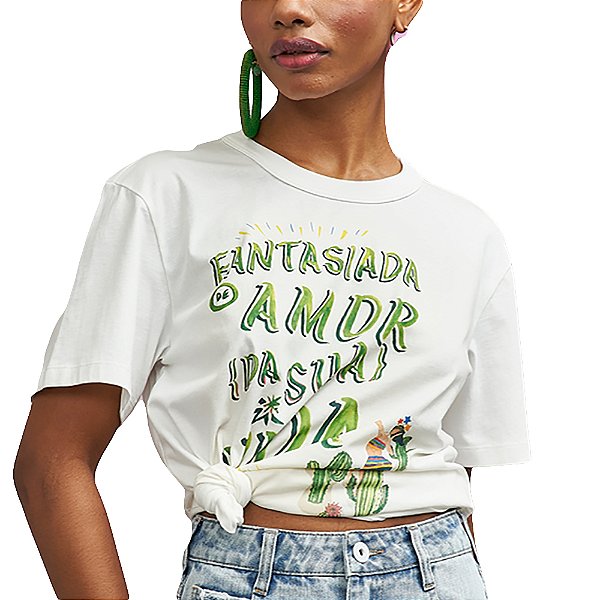 Camiseta Colcci Boy Off Shell Feminino