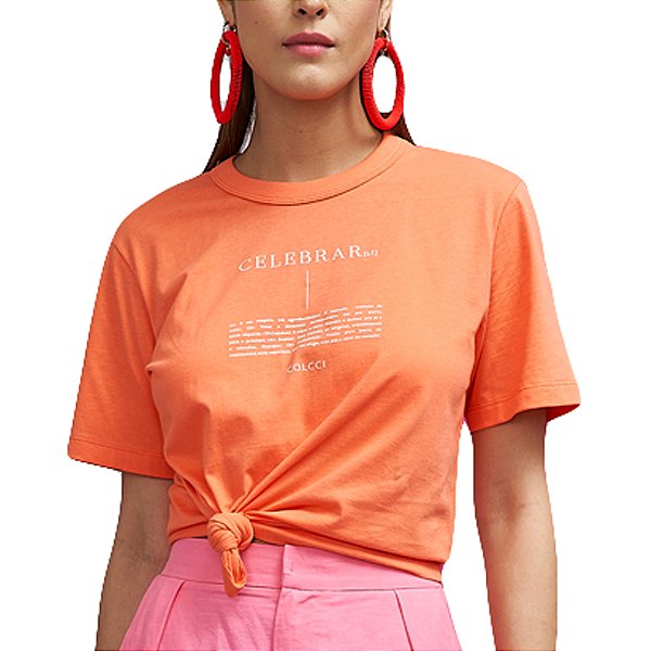 Camiseta Colcci Boy Laranja Feminino