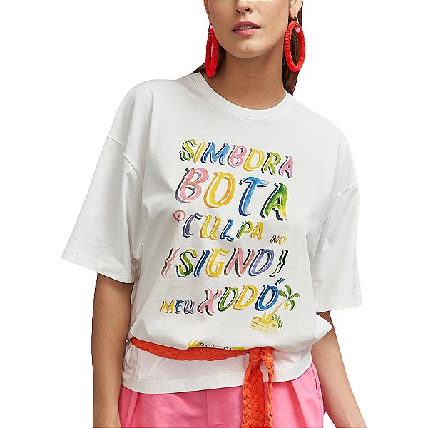 Camiseta Colcci Jamie Off Shell Feminino