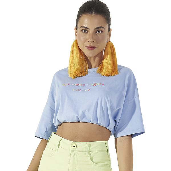 Camiseta Colcci Luiza P23 Azul Feminino