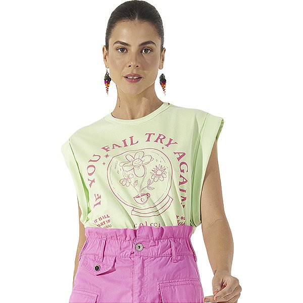 Camiseta Colcci Loose P23 Verde Feminino