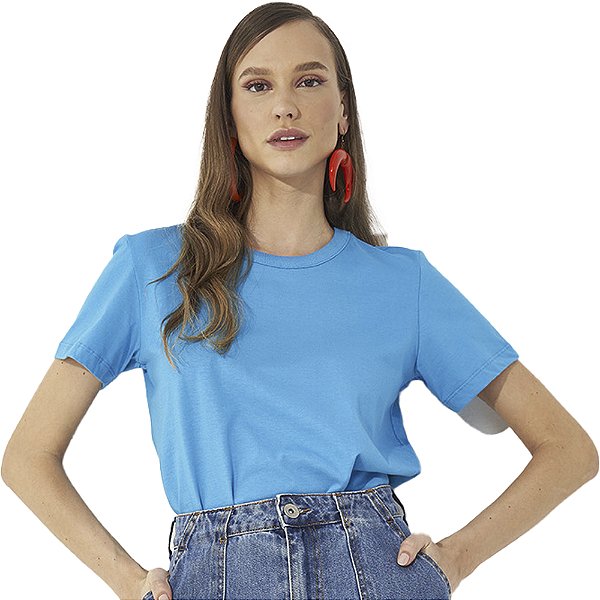 Camiseta Colcci Basic Comfort V23 Azul Feminino