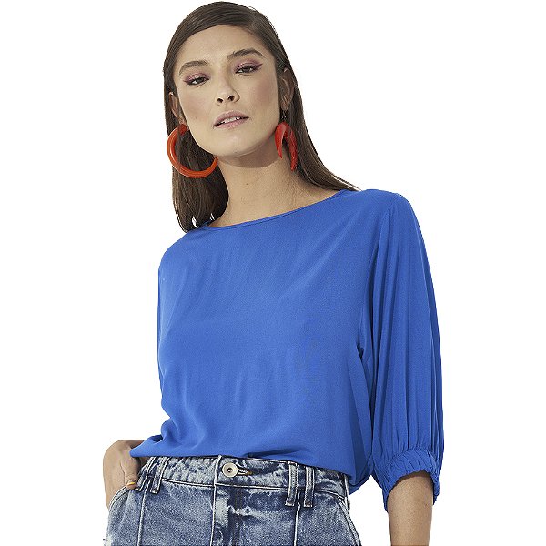 Camiseta Colcci Loose V23 Azul Feminino
