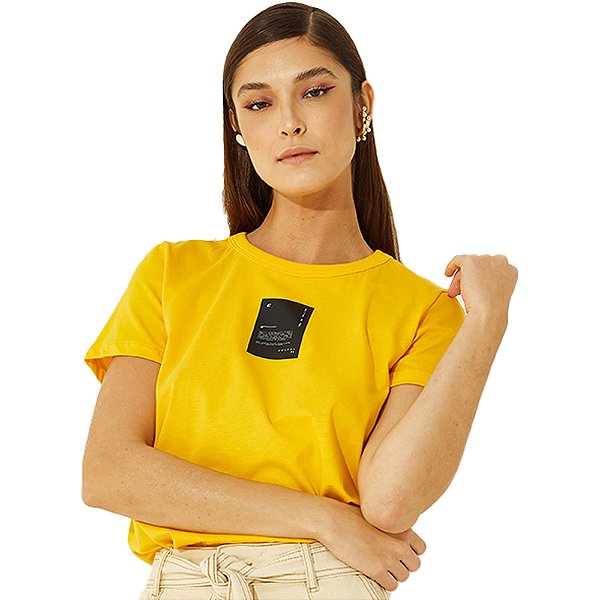 Camiseta Colcci Believe V23 Amarelo Feminino