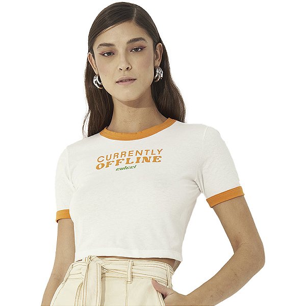 Camiseta Colcci Currently V23 Off White Feminino