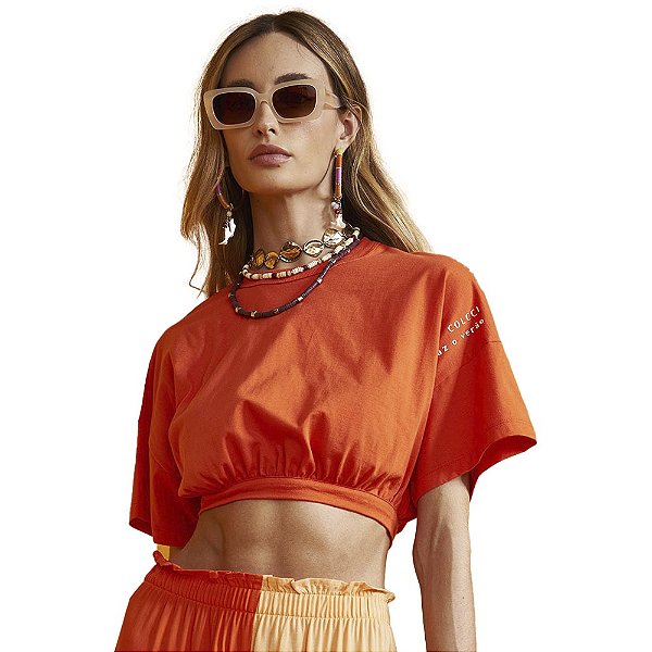 Camiseta Colcci Style AV23 Laranja Feminino