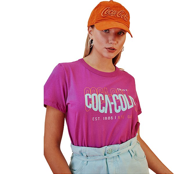 Camiseta Coca Cola Comfort Enjoy P23 Roxo Feminino