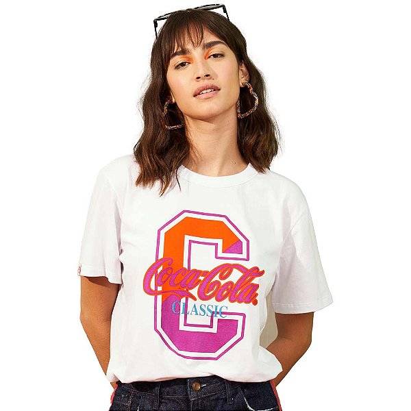 Camiseta Coca Cola Classic V23 Branco Feminino